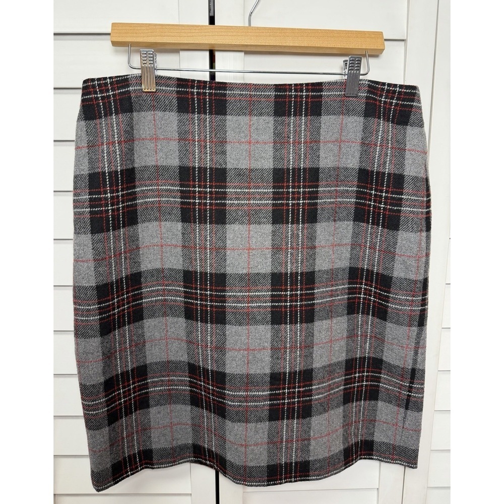 Talbots Plaid Wool Blend Pencil Skirt Academia Preppy Office Women's Size 12